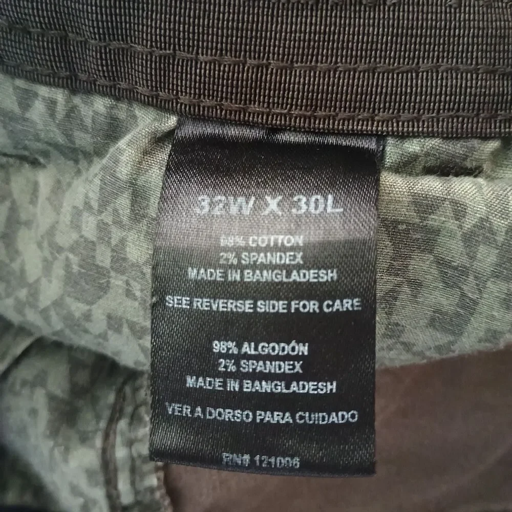 Weatherproof Utility Cargo Pants Mens 32x29 (actual) Olive Green Straight Leg